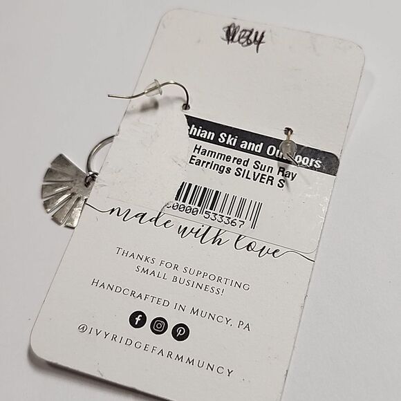 Silver Fan Earrings - Picture 3 of 4